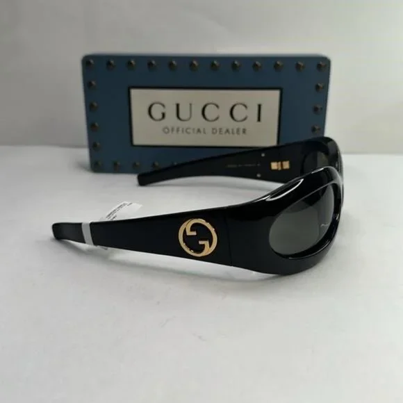 New Authentic GUCCI GG1247s 001 Black/Gold Oval sunglasses ?- New Authentic GUCCI GG1247s 001 Black/Gold Oval sunglasses main image 4